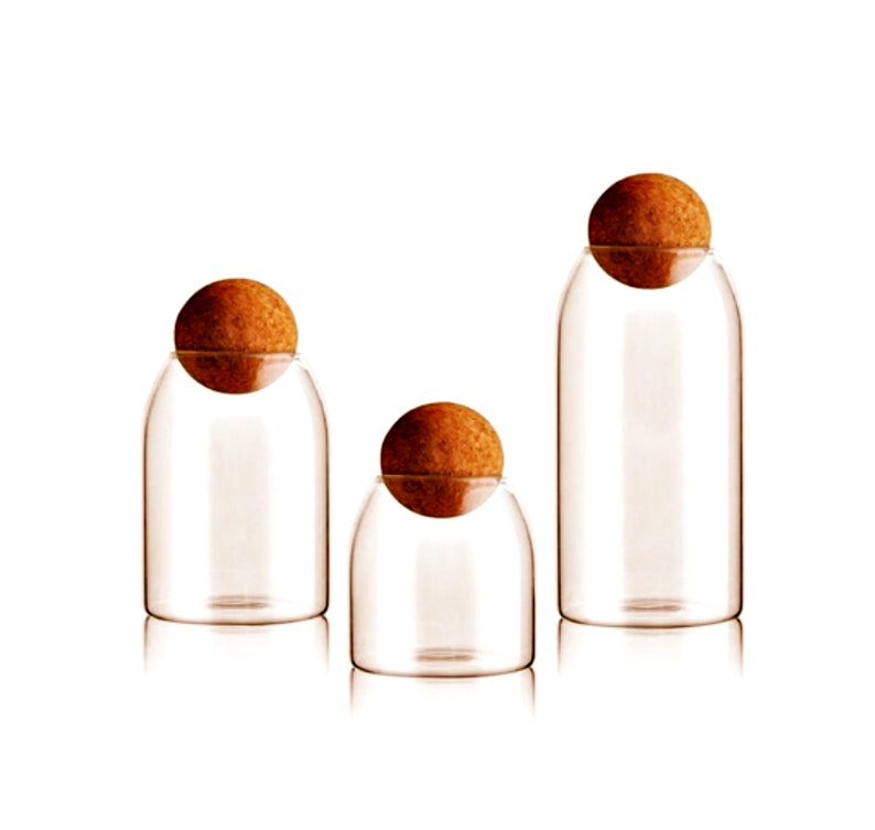 Glass Jars 3 Piece Lead Free Glass Kitchen Canisters With Etsy