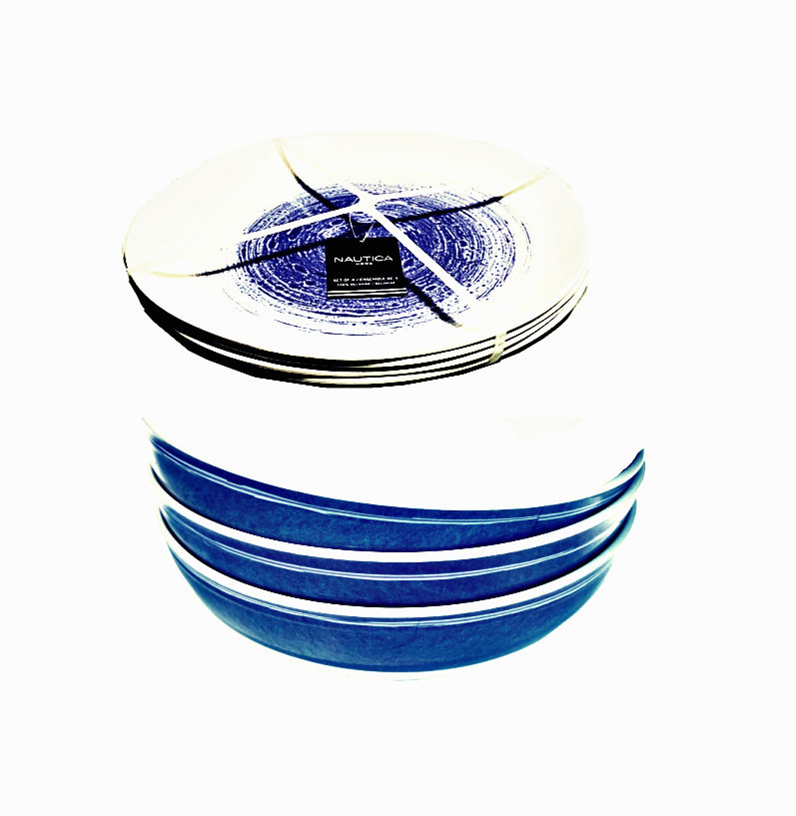 Nautica Home Melamine 7. Dinner Bowls Blue Etsy