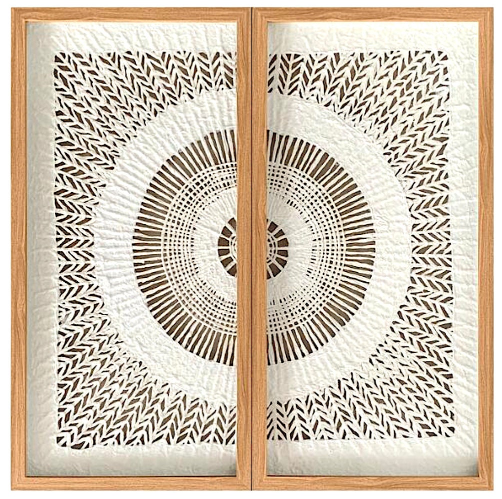 Nordic Organic Rice Paper Shadow Box Wall Art 2 Piece 30 Square 20OFF