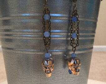 Rose Gold Skull Earrings