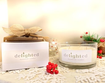 White Christmas Scented Luxury Ceramic 3 Wick Candles, 100% Eco soy wax