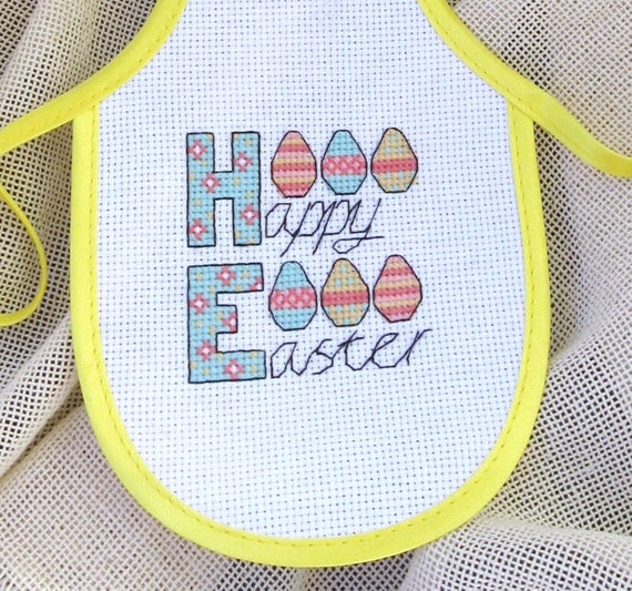 Happy Easter Eggs Handmade Wine Bottle Apron Cross Stitch Etsy