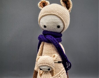 Cotton thread doll - Kyra, the kangaroo mother