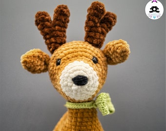 Velvet soft toy - Woody the reindeer