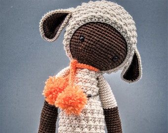 Cotton thread doll - Lupo the young sheep