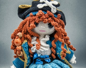 Cotton thread doll - Pearl the pirate