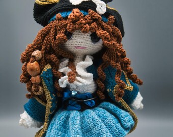 Cotton yarn doll - Pearl the pirate