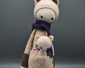 Cotton yarn doll - Kyra, the kangaroo mother