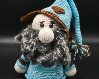 Mini cotton yarn doll - Myno the magic gnome