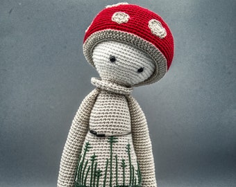 Cotton thread doll - Paul the mushroom