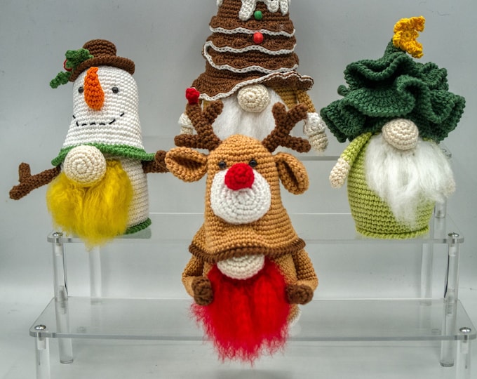 Featured listing image: Christmas Gnomes Set (3 gnomes: Fir, reindeer and Snowman)