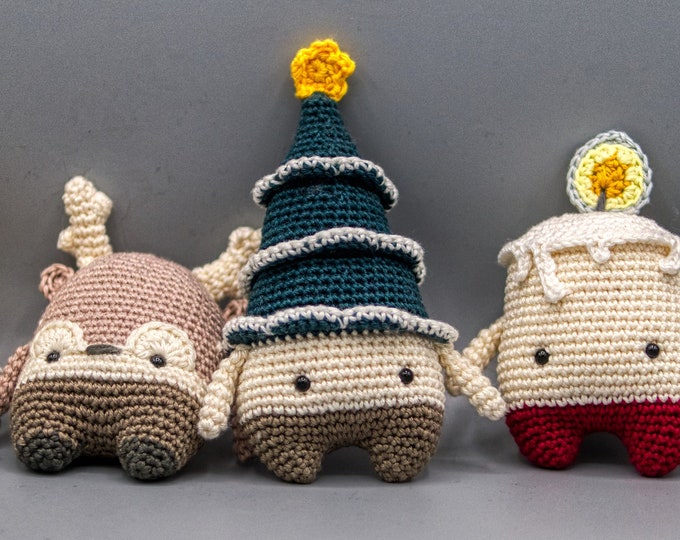 Featured listing image: Mini doll in cotton thread - Amigurumis Christmas Set