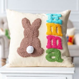 Name Pillow,Personalized Embroidery ,Punch Needle,embroidered pillowcase with name,baby pillow,personalized handmade gift,gift for girl