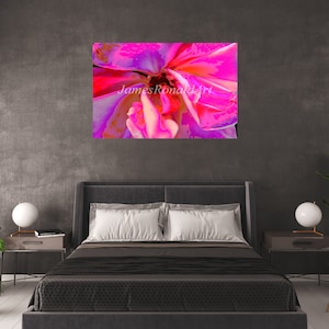 Hot Pink Rose - Print; Photograph in Watercolor; Wall Art; Colorful; Rose