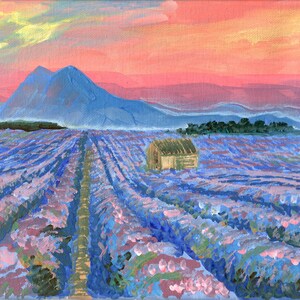 Acrylic Painting Titled Lavender Fields