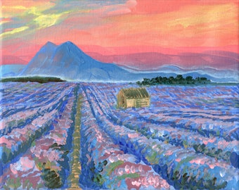 Acrylic Painting Titled Lavender Fields