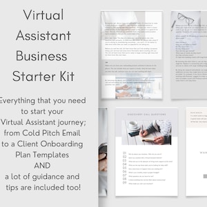 Virtual Assistant Business Starter | VA Client Email Templates | VA Agreement Template | VA Canva Welcome Pack Template | Roadmap | Guide