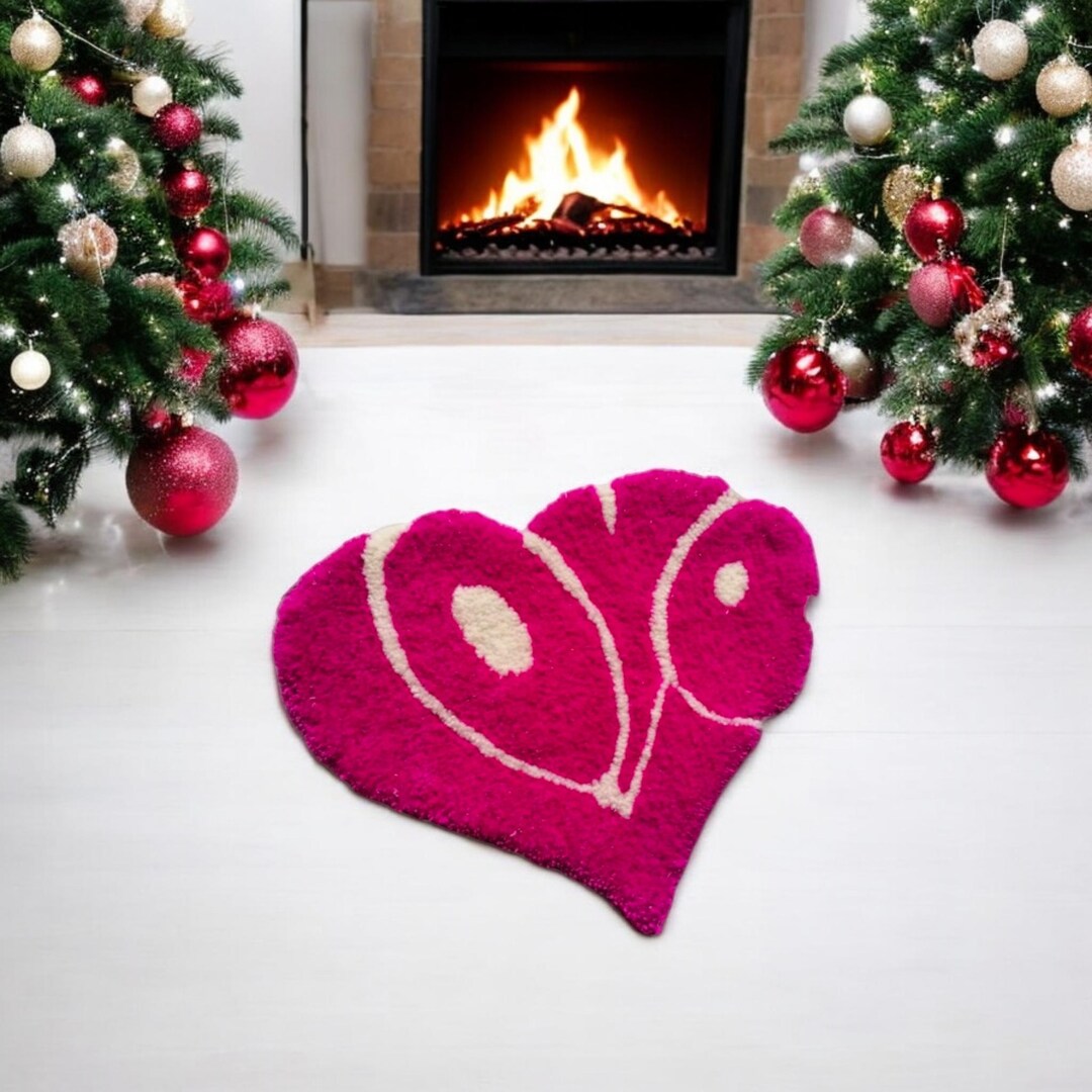 Heart Rug Fancy Fluffy Heart Shaped Rug, Luxurious Heart Shaped Tufted Rug, Handmade ...
