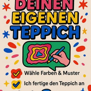 Op maat gemaakt vloerkleed. Handgemaakt, uniek vloerkleed. Ontwerp je eigen kleur en patroon. Een persoonlijk kerstcadeau.