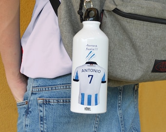 Real sociedad botella de agua para niños personalizada , regalos de real sociedad personalizados con nombre, botella de agua para niños
