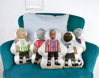 Cojín foto cara del Atlético personalizado Fútbol Regalo Original Fanáticos con  Equipo Nombre y Número Día del Padre Cumpleaños Novio Amigo