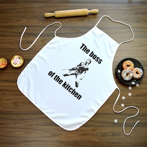 Kitchen apron for men with image of bruce springsteen, fans of "The boss"