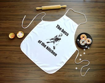 Kitchen apron for men with image of bruce springsteen, fans of &quot;The boss&quot;