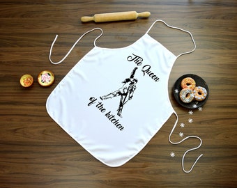 Kitchen apron for men with image of bruce Freddie Mercury, fans of "Queen"