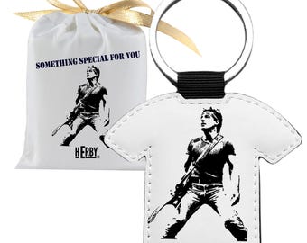 Bruce Springsteen gift for fans of the boss imitation leather keychain ideal Christmas Father&#39;s Day birthday man woman who likes the boss