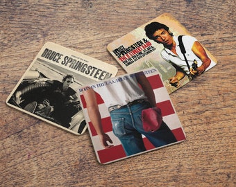 Bruce Springsteen onderzetters, fans van "The boss" Kies je favorieten om een reeks herinneringen te creëren, ideaal cadeau voor muziekliefhebbers