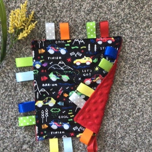 TAG Minky Sensory Lovey Blanket.  Personalization Available.