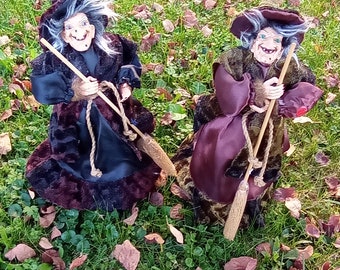 Винтаж немецкий Удачи Кухня ведьма кукла со светом и звуком Хэллоуин ведьма украшения