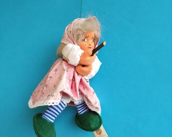 Vintage German Good luck Kitchen Witch doll for hanging  Fairy Witch Figurine Rug witch doll Halloween decoration