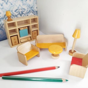 Miniature vintage furniture for doll house Dollhouse toys Retro doll furniture