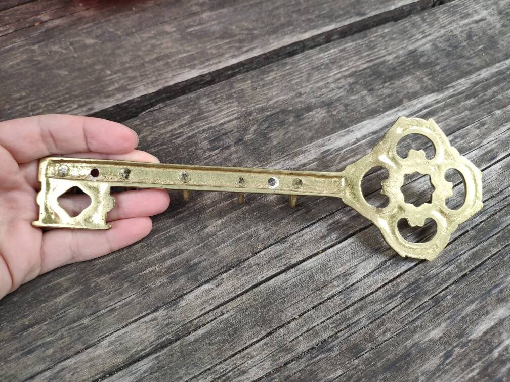 German Vintage Brass Key Hooks Brass Decor Wall Key Holder Etsy