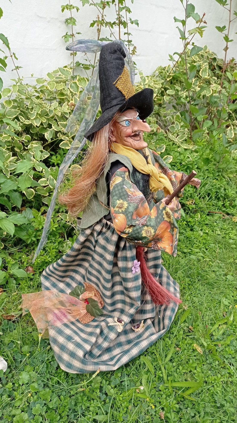 Vintage German Halloween Witch doll with light and sound Fairy Witch Figurine