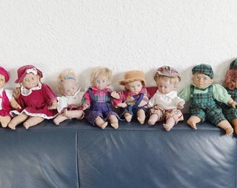Lot van 8 Vintage poppen, Duitse poppen, Kinderkamer decor
