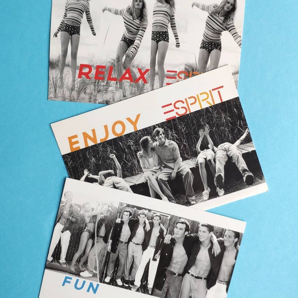 Lot of 3 vintage post cards 70s  Real vintage photo postcards Unused post cards, Esprit promotion