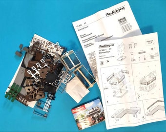 Kit alemán vintage para dos casas modelo, kit de ferrocarril, casa en miniatura