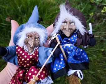 Vintage German kitchen witch doll, hanging vintage fairy-witch, retro decor, housewarming