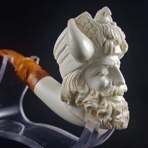 Viking Sea Foam Pipe, Hand-Carved Pipe, Block Sea Foam, Top Quality, Sea Foam Pipes, L&#39;écume de mer, Handmade