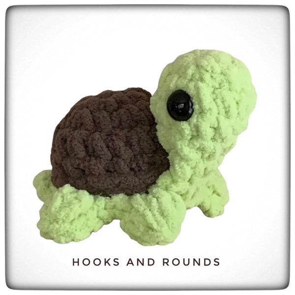 Crochet turtle plush, Tank the turtle, small pocket turtle gifts, pumpkin turtle, handmade tortoise, stuffed animal, Sea creature