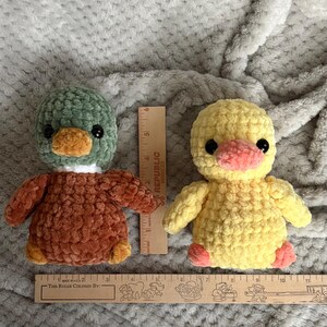 Crochet duck plushies in yellow, Mallard, black and white, crochet stuffed animals, safe eye option zdjęcie 16