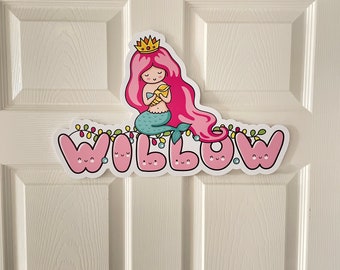 Personalised Door Sign - Mermaid Kids Room Sign