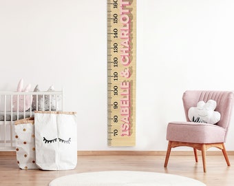 Personalised 3D Effect Height Chart, Children's Growth Ruler, Keepsake in Oak or Signboard