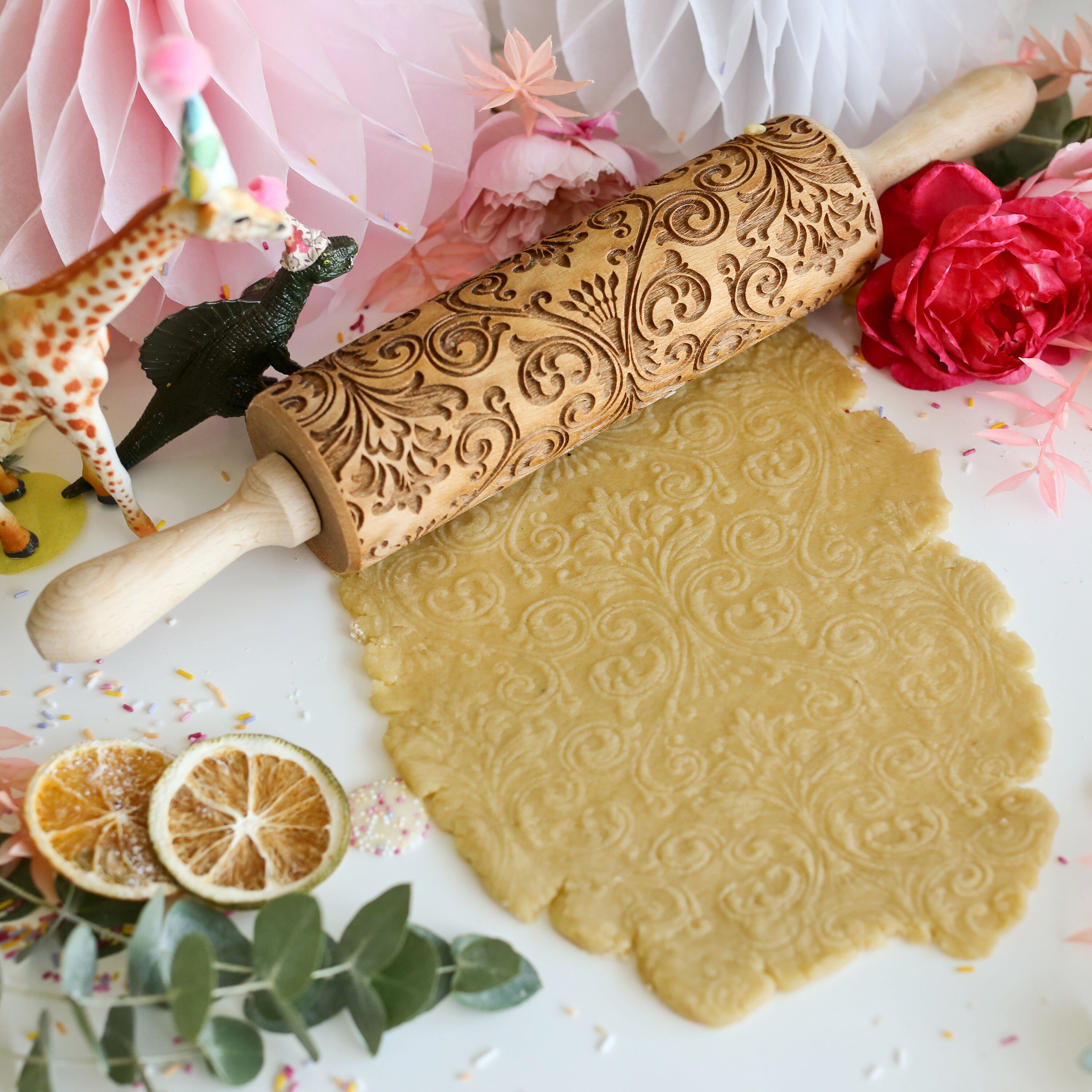 Damask Three Embossing Rolling Pin - Etsy
