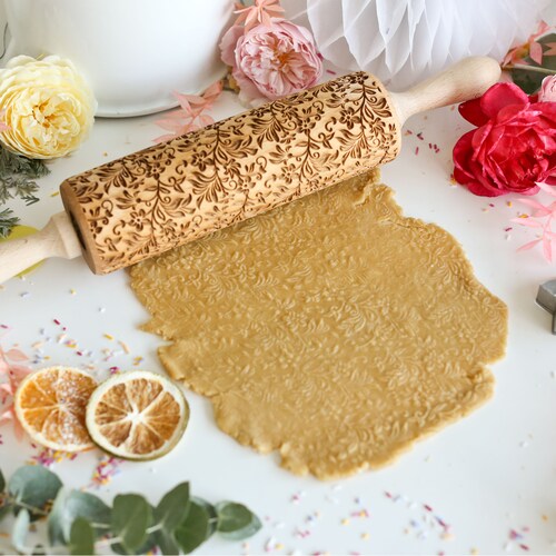 Floral Three Embossing Rolling Pin Etsy UK