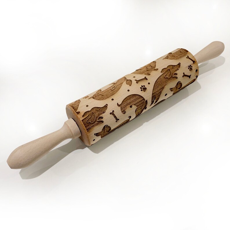 Daschund Sausage Dog Embossing Rolling Pin image 1