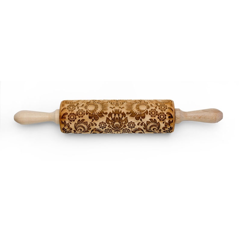 Folk Pattern Embossing Rolling Pin Etsy UK