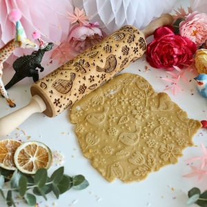 Uccelli primaverili In rilievo Rolling Pin